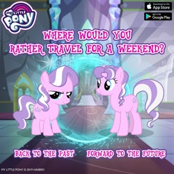 Size: 1080x1080 | Tagged: safe, gameloft, diamond tiara, earth pony, pony, g4, indoors, older, older diamond tiara, time travel