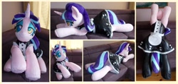 Size: 8704x4144 | Tagged: safe, artist:calusariac, starlight glimmer, pony, g4, absurd resolution, clothes, hypno eyes, irl, life size, maid, photo, plushie, solo