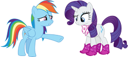 Size: 6758x3000 | Tagged: safe, artist:cloudy glow, rainbow dash, rarity, pegasus, pony, unicorn, g4, my little pony: friendship is magic, the end in friend, duo, duo female, female, horn, mare, simple background, transparent background, vector