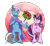 Size: 2000x1824 | Tagged: safe, artist:inuhoshi-to-darkpen, starlight glimmer, trixie, pony, unicorn, semi-anthro, g4, abstract background, blush sticker, blushing, bouquet, cape, clothes, curved horn, female, flower, gem, glowing, glowing horn, heart, heart background, hoof on chin, horn, lesbian, magic, mare, one eye closed, realistic horse legs, rearing, ship:startrix, shipping, smiling, standing, telekinesis, trixie's cape, underhoof, unshorn fetlocks, wink