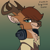 Size: 3000x3000 | Tagged: safe, artist:brainiac, oc, oc:redwood, deer, antlers, bust, christmas, deer oc, ear fluff, headphones, headset, holiday, male, non-pony oc, solo, text