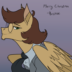 Size: 3000x3000 | Tagged: safe, artist:brainiac, oc, oc:type writer, pegasus, bust, christmas, holiday, male, solo, stallion, text