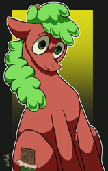 Size: 731x1159 | Tagged: safe, artist:lawkbutt, oc, oc only, earth pony, pony, chocolate, food, solo