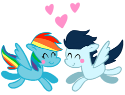 Size: 1803x1374 | Tagged: safe, rainbow dash, soarin', pegasus, pony, g4, duo, duo male and female, female, male, mare, ship:soarindash, shipping, stallion, straight