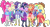 Size: 1540x834 | Tagged: safe, edit, edited screencap, editor:pascalmulokozi2, screencap, applejack, fluttershy, pinkie pie, rainbow dash, rarity, sci-twi, sunset shimmer, twilight sparkle, human, equestria girls, equestria girls specials, g4, my little pony equestria girls: forgotten friendship, applejack's hat, background removed, bare shoulders, clothes, cowboy hat, female, hat, humane five, humane seven, humane six, not a vector, ponied up, rainbow power, simple background, sleeveless, smiling, transparent background, worried