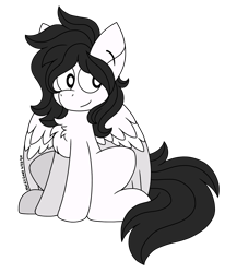 Size: 3288x4000 | Tagged: safe, artist:nordicgoat, oc, oc only, oc:dream weaver, pegasus, pony, chest fluff, long hair, male, pegasus oc, simple, simple background, sitting, stallion, transparent background