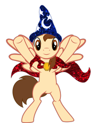 Size: 3521x4540 | Tagged: safe, artist:bubbacheezit, oc, oc only, oc:caleb, alicorn, pony, g4, bipedal, cape, clothes, hat, male, simple background, solo, sorcerer, stallion, transparent background