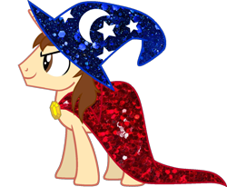 Size: 1280x1053 | Tagged: safe, artist:bubbacheezit, oc, oc only, oc:caleb, alicorn, g4, cape, clothes, hat, male, simple background, solo, sorcerer, transparent background