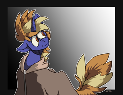 Size: 1500x1159 | Tagged: safe, artist:lawkbutt, oc, oc only, pony, unicorn, blue, horn, orange hair, solo