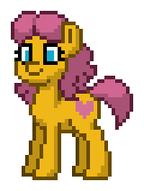 Size: 160x212 | Tagged: safe, oc, oc only, oc:party pie, earth pony, pony, pony town, offspring, parent:caramel, parent:pinkie pie, parents:carapie, simple background, transparent background