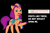 Size: 800x531 | Tagged: safe, sunny starscout, earth pony, pony, g5, my little pony: tell your tale, 4chan, black background, female, implied misty brightdawn, implied violence, mane stripe sunny, mare, meta, simple background, solo, toon boom