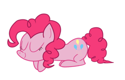 Size: 900x576 | Tagged: safe, artist:blackgryph0n, artist:doggyandi, edit, pinkie pie, earth pony, pony, .mov, party.mov, g4, closed mouth, cute, diapinkes, eyes closed, female, lying down, mare, pony.mov, simple background, sleeping, smiling, solo, transparent background, vector