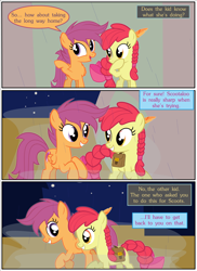 Size: 2700x3713 | Tagged: safe, artist:gm-scoots, apple bloom, scootaloo, comic:bleeding hearts, g4, female, lesbian, ship:scootabloom, shipping