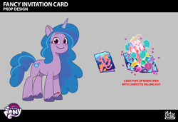 Size: 1920x1311 | Tagged: safe, destiny (g5), izzy moonbow, pony, seapony (g4), unicorn, enchantment under the sea, g5, my little pony: tell your tale, official, spoiler:g5, spoiler:my little pony: tell your tale, spoiler:tyts02e28, card, concept art, confetti, coral, horn, invitation, ocean, sea pony (g5), water