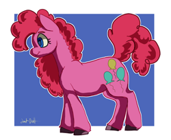 Size: 1302x1062 | Tagged: safe, artist:lawkbutt, pinkie pie, earth pony, pony, g4, passepartout, pink, solo