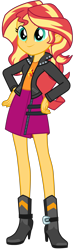 Size: 1450x5000 | Tagged: safe, artist:octosquish7260, sunset shimmer, human, equestria girls, g4, boots, clothes, eqg promo pose set, female, jacket, leather, leather jacket, shirt, shoes, simple background, skirt, solo, t-shirt, transparent background