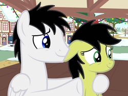 Size: 2048x1536 | Tagged: safe, artist:ry-bluepony1, oc, oc:sadie park, oc:shane park, pegasus, g4, female, male