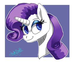 Size: 1360x1145 | Tagged: safe, rarity, pony, unicorn, g4, bust, horn, portrait, purple mane, solo, white coat