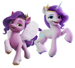 Size: 739x669 | Tagged: safe, artist:tankengine52, pipp petals, rarity, pegasus, unicorn, g4, g5, horn, pipp and her heroine, simple background, transparent background