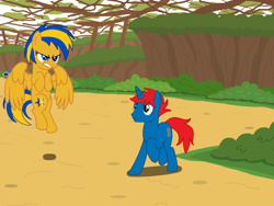 Size: 2048x1536 | Tagged: safe, artist:mlpfan3991, artist:ry-bluepony1, oc, oc only, oc:flare spark, oc:train track, pegasus, unicorn, g4, female, horn