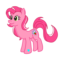 Size: 3024x3024 | Tagged: safe, artist:omegaridersangou, strawberry reef, pony, g3, g4, closed mouth, female, g3 to g4, generation leap, simple background, smiling, solo, transparent background