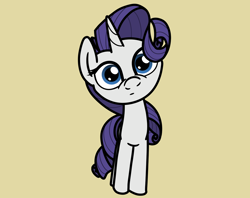 Size: 2048x1621 | Tagged: safe, artist:ewoudcponies, rarity, pony, unicorn, g4, female, horn, looking at you, mare, simple background, solo, yellow background