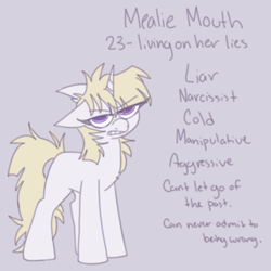 Size: 600x600 | Tagged: safe, artist:php193, oc, oc only, oc:mealie mouth, unicorn, angry, female, horn, mare, messy mane, reference sheet, solo, solo female