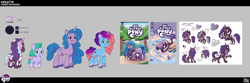 Size: 5239x1746 | Tagged: safe, seashell (g5), violette rainbow, pony, unicorn, g5, my little pony: tell your tale, official, .psd available, concept art, female, filly, foal, horn, pippsqueaks