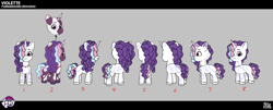 Size: 3948x1598 | Tagged: safe, violette rainbow, pony, unicorn, g5, my little pony: tell your tale, official, .psd available, behind the scenes, concept art, female, filly, foal, horn, solo, turnaround