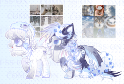 Size: 4893x3345 | Tagged: safe, artist:anno酱w, oc, oc only, butterfly, earth pony, original species, pony, wolf, wolf pony, adoptable, base used, bobble hat, cloud, coffee, flower, paws, pigtails, short hair, snow, wolf tail