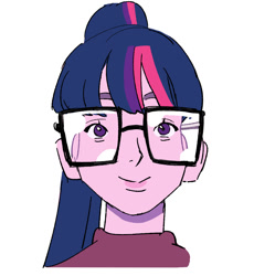 Size: 993x1080 | Tagged: safe, artist:ridovax, sci-twi, twilight sparkle, human, equestria girls, g4, bust, female, looking at you, ponytail, smiling, smiling at you, solo