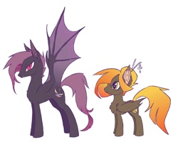 Size: 1280x1024 | Tagged: safe, artist:nmoonly, bat pony, comparison, textless