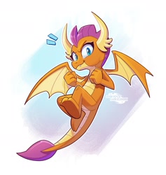 Size: 1800x1900 | Tagged: safe, artist:galaxylover06, smolder, dragon, g4, dragoness, female, flying, solo, spread wings, wings