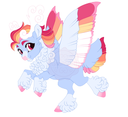 Size: 4600x4200 | Tagged: safe, artist:gigason, oc, oc only, oc:snowburst, deer, deer pony, hybrid, original species, peryton, reindeer, g4, absurd resolution, adoptable, antlers, blue coat, cheek fluff, chest fluff, cloud antlers, coat markings, colored, colored chest fluff, colored eyebrows, colored hooves, colored pinnae, colored wings, colored wingtips, deer tail, ear fluff, ethereal horn, ethereal horns, facial markings, female, flat colors, fluffy, fluffy tail, gradient hooves, hooves, hybrid oc, interspecies offspring, light blue coat, looking at you, magenta eyes, magical lesbian spawn, multicolored mane, multicolored tail, multicolored wings, neck fluff, obtrusive watermark, offspring, parent:bori the reindeer, parent:rainbow dash, parents:boridash, pink hooves, pink wingtips, raised hooves, raised leg, red eyes, reindeer hybrid, reindeer pony, simple background, smiling, smiling at you, snip (coat marking), socks (coat markings), solo, spread wings, standing, standing on one leg, striped mane, striped tail, tail, three quarter view, transparent background, unshorn fetlocks, wall of tags, watermark, wings