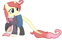 Size: 3052x1964 | Tagged: safe, artist:missmoonlightangel, oc, oc:star flower light, pony, unicorn, clothes, cosplay, costume, female, horn, mare, simple background, solo, transparent background, tsumiki miniwa