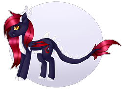 Size: 3465x2545 | Tagged: safe, artist:missmoonlightangel, oc, oc:scarlet spectrum, dracony, dragon, hybrid, female, solo