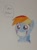 Size: 2880x3900 | Tagged: safe, artist:aa68., derpibooru exclusive, rainbow dash, pegasus, pony, g4, 2024, big grin, big smile, bust, excited, excitement, female, grin, happy, mare, portrait, simple background, smiling, solo, speech bubble, traditional art, white background, wide eyes