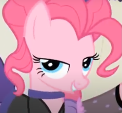 Size: 603x556 | Tagged: safe, screencap, pinkie pie, earth pony, pony, g4, clothes, dress, lidded eyes