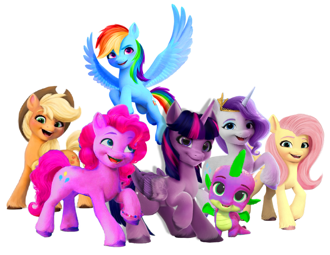 #3512062 - safe, artist:tankengine52, applejack, fluttershy, pinkie pie ...