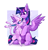 Size: 2461x2540 | Tagged: safe, artist:buvanybu, twilight sparkle, alicorn, espeon, pony, g4, crossover, cute, duo, female, high res, mare, passepartout, pokémon, twilight sparkle (alicorn)