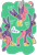 Size: 1380x2024 | Tagged: safe, artist:arky2000, griffon, hybrid, original species, pony, rabbit, rabbit pony, anthro, 2023, animal, griffonized, grin, jax (tadc), male, partially transparent background, ponified, smiling, solo, species swap, stallion, the amazing digital circus