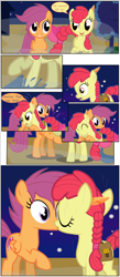 Size: 2700x6217 | Tagged: safe, artist:gm-scoots, apple bloom, scootaloo, comic:bleeding hearts, female, lesbian, ship:scootabloom, shipping