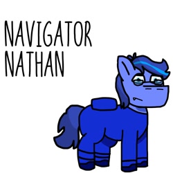 Size: 1280x1280 | Tagged: safe, artist:josephthedumbimpostor, oc, oc only, oc:navigator nathan, earth pony, among us, male, simple background, white background