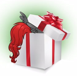 Size: 3501x3489 | Tagged: safe, artist:opalacorn, oc, oc only, oc:void, pegasus, pony, christmas, female, gradient background, holiday, mare, present, solo