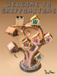 Size: 1280x1701 | Tagged: safe, artist:thebadfaerie, craft, griffonstone, outhouse, sculpture