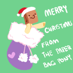 Size: 800x800 | Tagged: safe, artist:paperbagpony, derpibooru exclusive, oc, oc:paper bag, christmas, christmas boot, female, green background, hat, holiday, lineless, mare, santa hat, simple background, solo