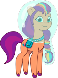 Size: 2640x3548 | Tagged: safe, sunny starscout, earth pony, pony, enchantment under the sea, g5, my little pony: tell your tale, official, spoiler:g5, spoiler:my little pony: tell your tale, spoiler:tyts02e28, .ai available, .svg available, bag, bubble, female, mane stripe sunny, mare, saddle bag, simple background, slender, smiling, solo, sunny's bag, svg, thin, transparent background, unshorn fetlocks, vector