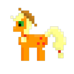 Size: 1204x1204 | Tagged: safe, applejack, earth pony, pony, g4, applejack's hat, cowboy hat, digital art, hat, pixel art, simple background, solo, transparent background