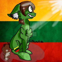 Size: 750x750 | Tagged: safe, artist:raccoondeathpaw, oc, pony, lithuania, nation ponies, ponified, solo