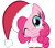 Size: 900x799 | Tagged: safe, artist:asax0, artist:themightysqueegee, pinkie pie, earth pony, pony, g4, 2012, :3, ;3, bust, christmas, clothes, costume, female, hat, holiday, looking at you, mare, one eye closed, portrait, santa costume, santa hat, simple background, smiling, solo, transparent background, wink, winking at you